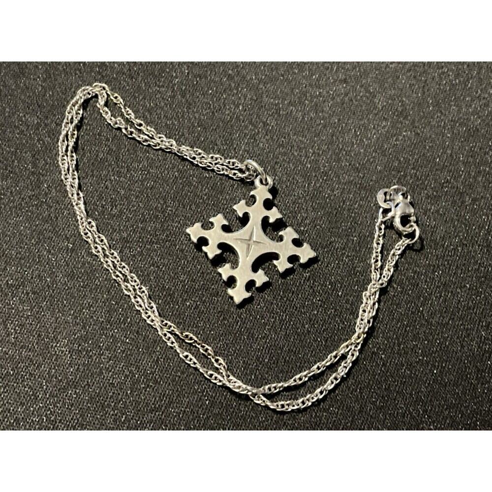 James Avery Retired 14in Peace God Cross Pendant Necklace